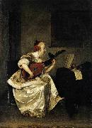 Gerard ter Borch the Younger The Lute Player painting
